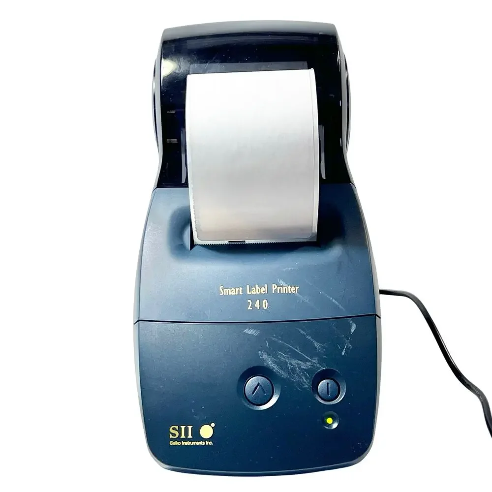 Seiko Smart Label Thermal Printer Model SLP 240 Accessories Cables CD-ROM